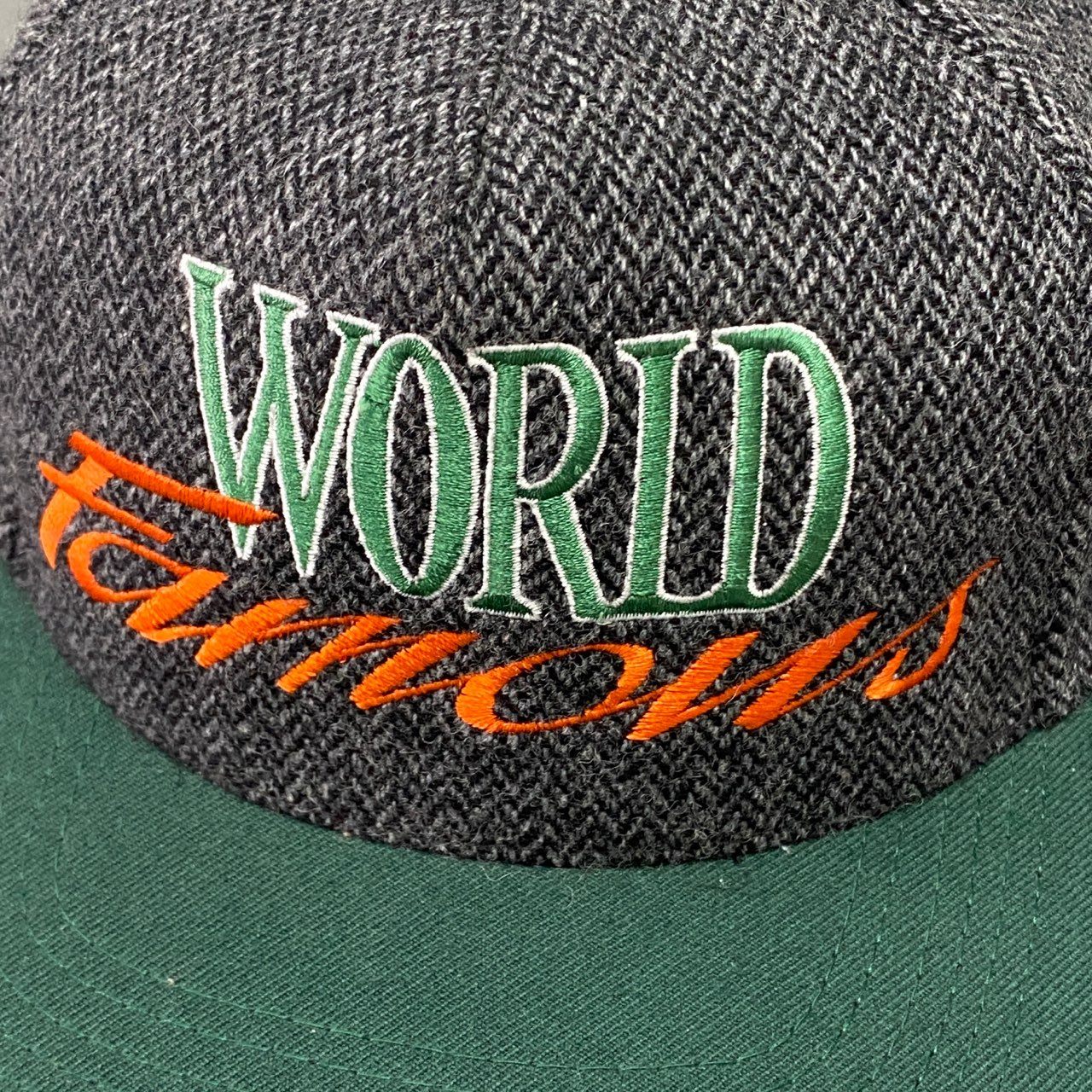 l20 １ Supreme シュプリーム 初期 World Famous 5Panel Cap パネルキャップ グリーン Vintage ビンテージ ヘリンボーン NY スナップバック