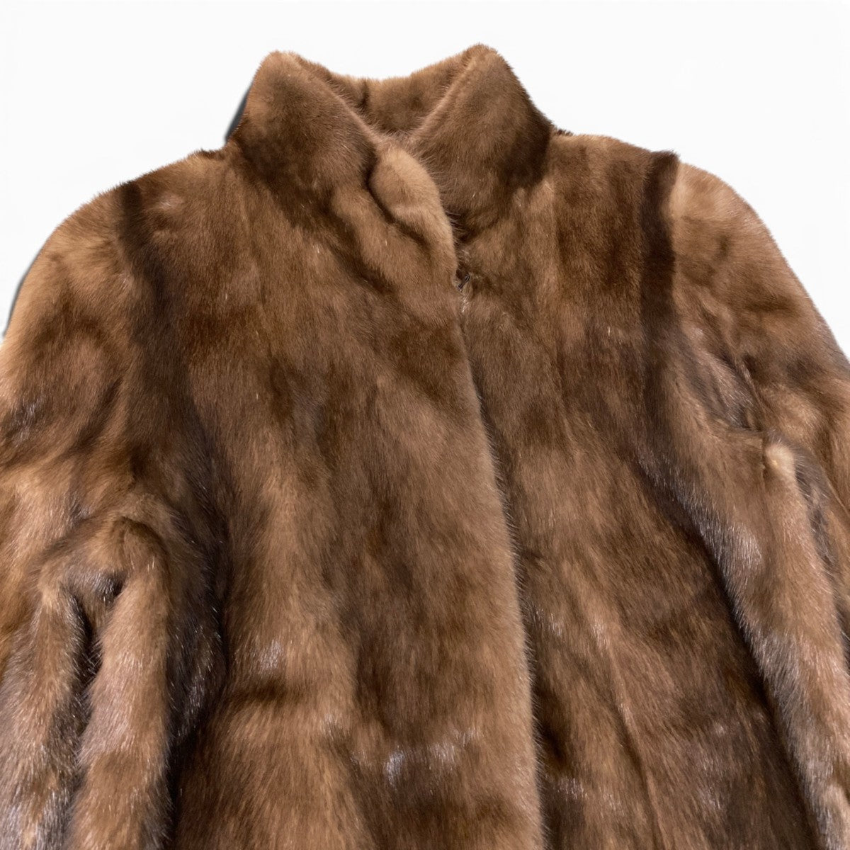 61h19 パステルミンク ファーコート サイズF 茶系 本毛皮 Pastel Mink Fur Coat リアルファーt18r