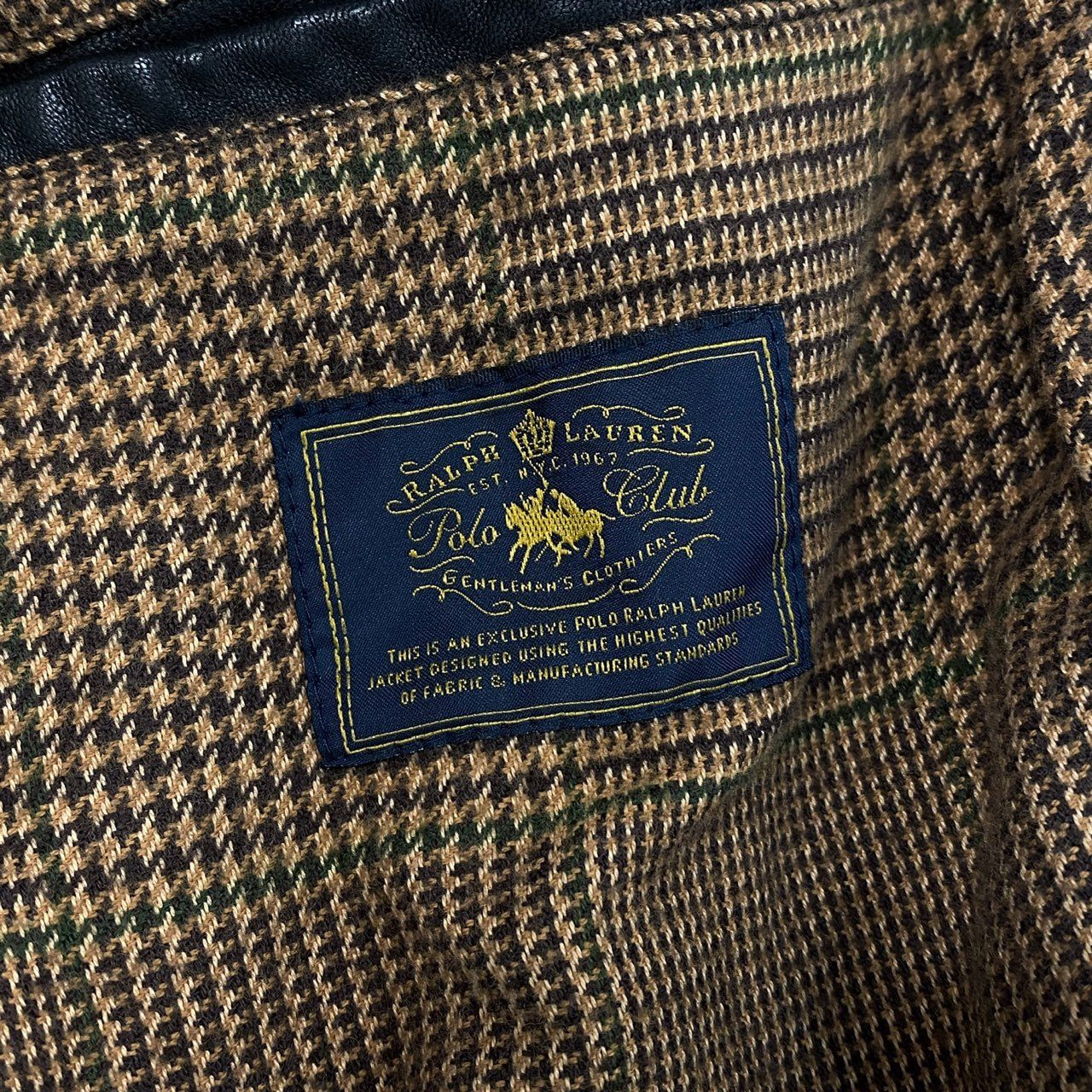 78i10 Polo by Ralph Lauren ポロ ラルフローレン シングルライダース レザージャケット 中綿キルティング ポニー刺繍ジップ M ブラック 羊革 メンズ 男性用k02i