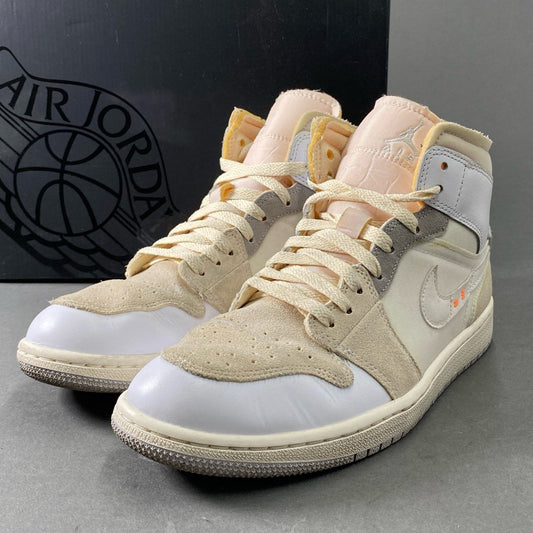 6e18 NIKE ナイキ AIR JORDAN 1 MID SE CRAFT Inside Out ハイカットスニーカー シューズ エアジョーダン 1 ミッド SE クラフト インサイドアウト DM9652-100 27.5 ホワイト ベージュ