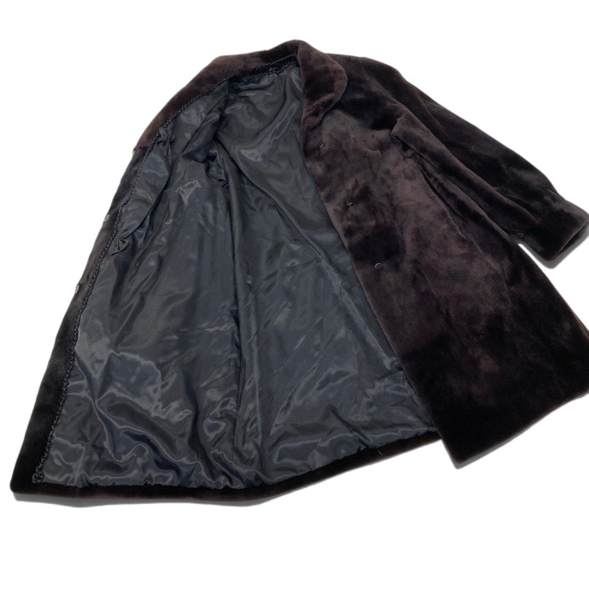44i24 AMERICAN LEGEND シェアードミンク ロングコート サイズF ダークブラウン 最高級本毛皮 Shared Mink Fur Long Coat リアルファーt18r