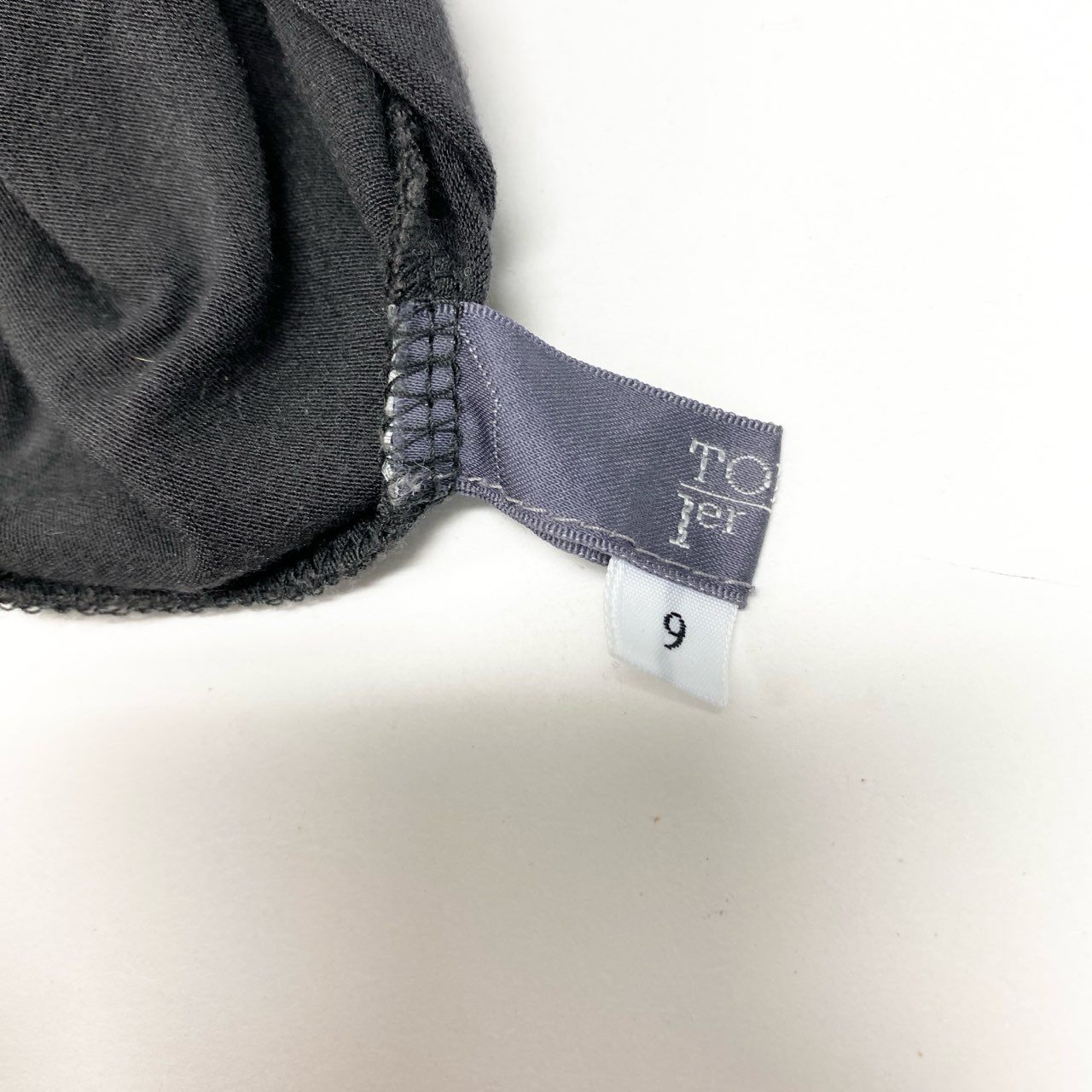 38c2 TOKUKO 1er VOL トクコプルミエヴォル チュニックワンピース 7分袖 モックネック 花柄プリント ストレッチ レディース 女性服 サイズ9 ダークグレーu02t