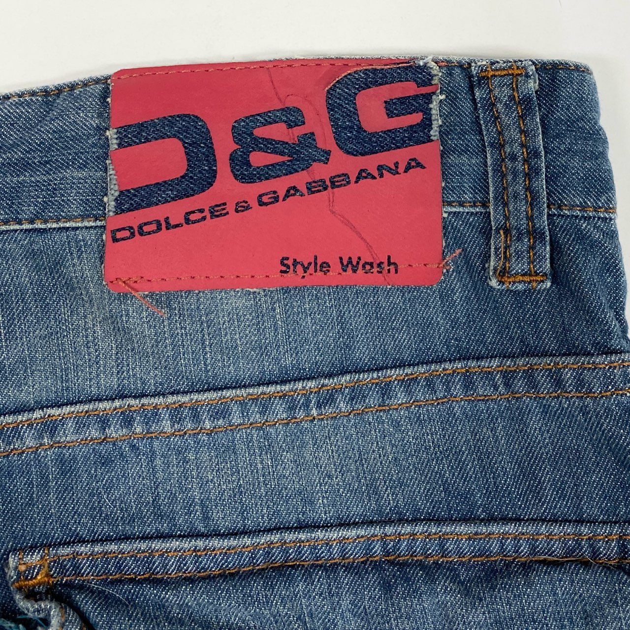 AL22 DOLCE&GABBANA ドルチェアンドガッパーナ 00`s vintage Y2K デニムカーゴパンツ ハーフパンツ ショート ダメージ ペイント加工 メンズ 紳士服 29 / 43 ブルーk02i