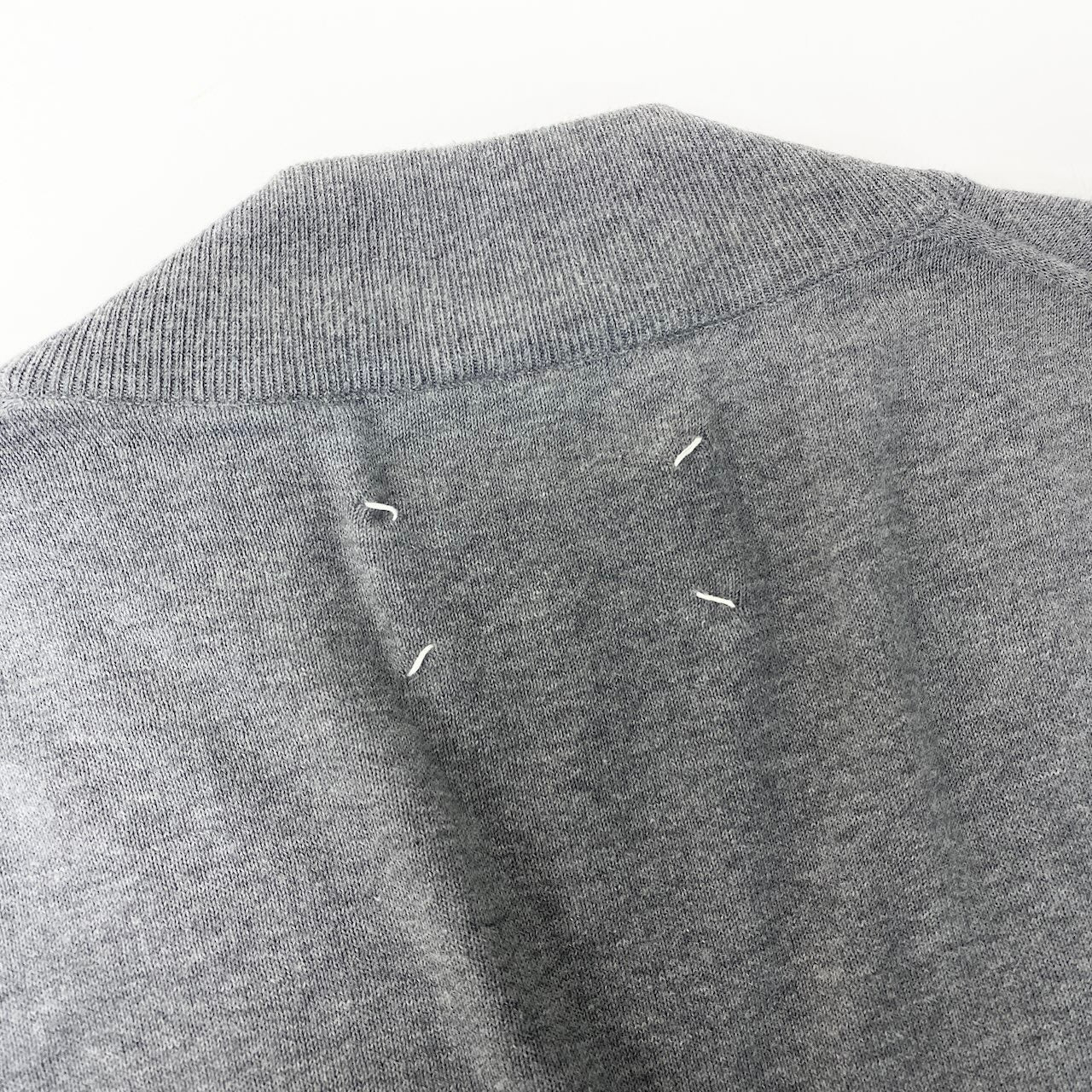 23e11 Maison Margiela メゾンマルジェラ エルボーパッチカーディガン ニットセーター 異素材切替 イタリア製 Sサイズ グレー コットン100％ レディース 女性用t18r