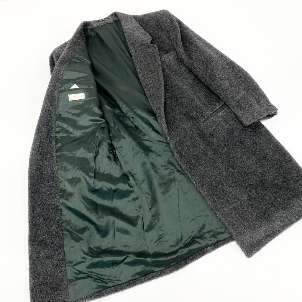 79L15 Gianni Versace ジャンニヴェルサーチ チェスターコート  ロング丈 イタリア製 46 グレー アルパカ混u02t