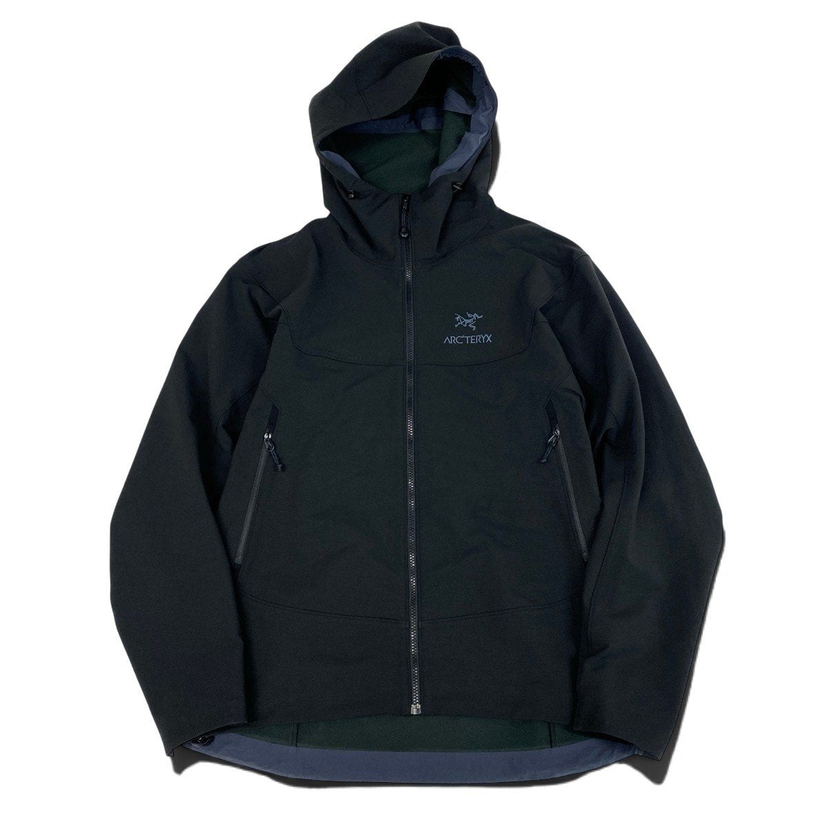 26j8 ARC’TERYX アークテリクス マウンテンパーカー ジップアップフーディー 胸元ロゴ刺繍  Lサイズ ブラック メンズ 男性用u02t