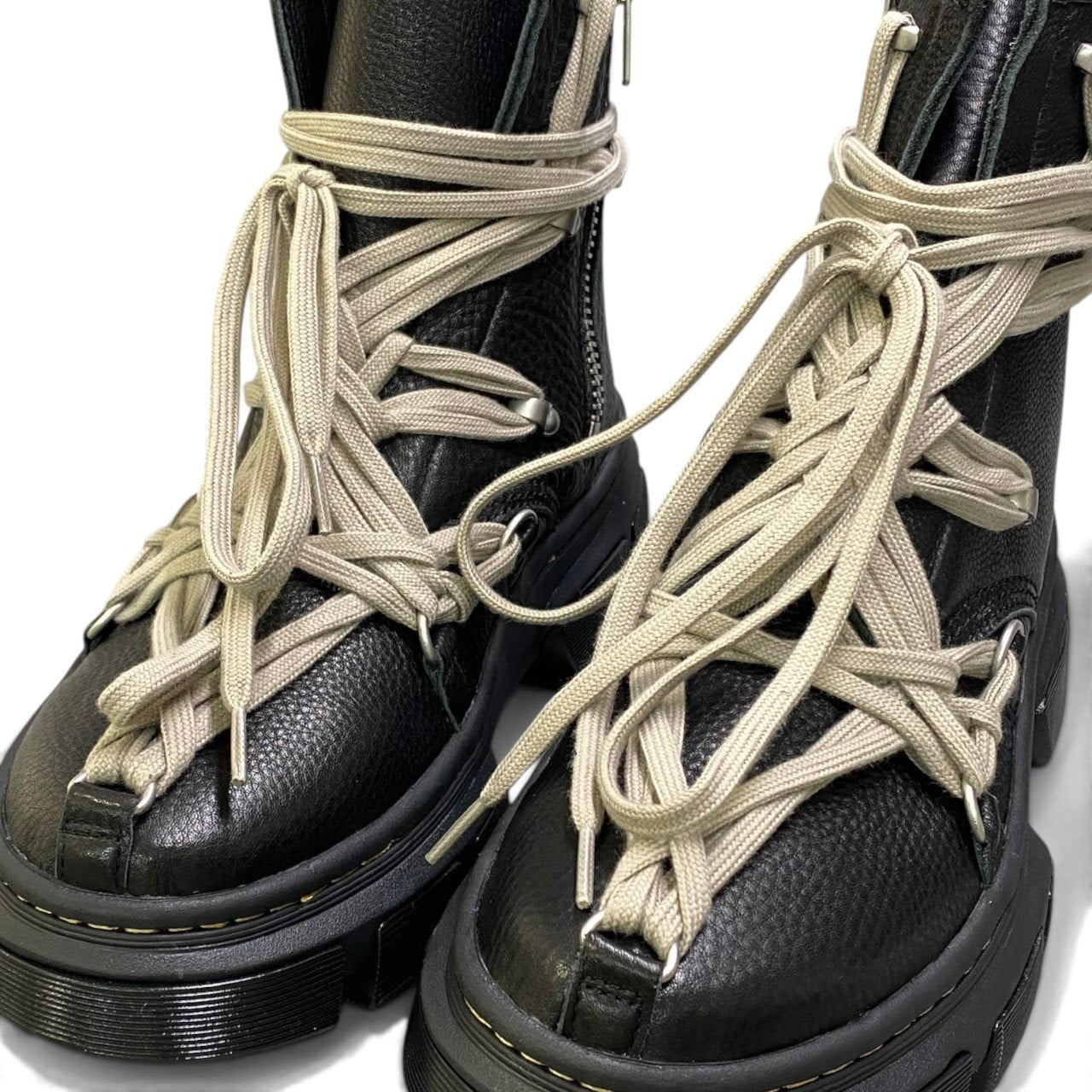 h29《未使用》 Rick Owens Dr.Martens リックオウエンス ドクターマーチン 1460 DMXL MEGA LACE BOOT 31752001 UK9 ブラック レザー メンズu02t