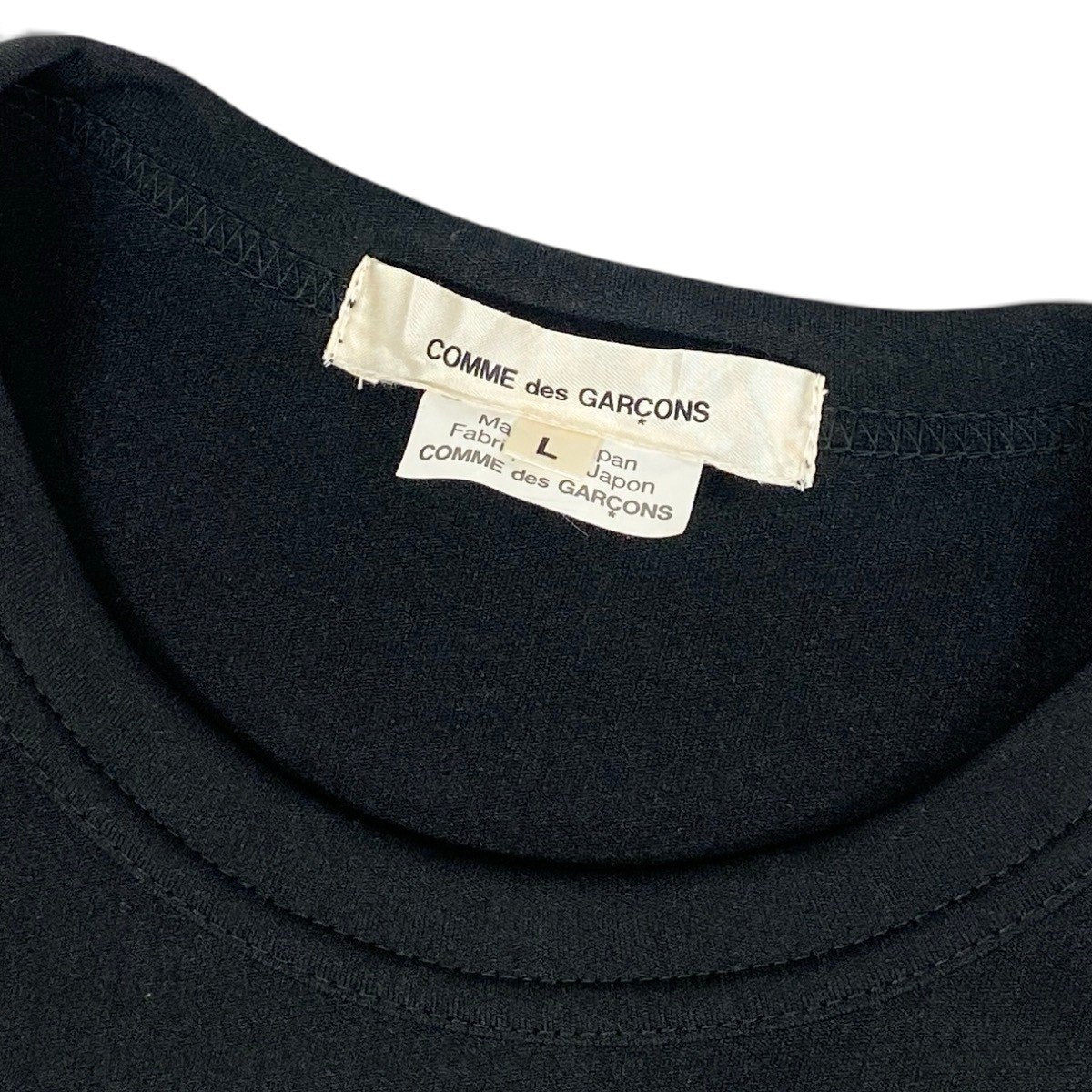 i3 COMME des GARCONS 変形カットソー カットデザイン トップス AD2024 日本製 Lサイズ ブラック ポリエステル100％ レディース 女性用u02t