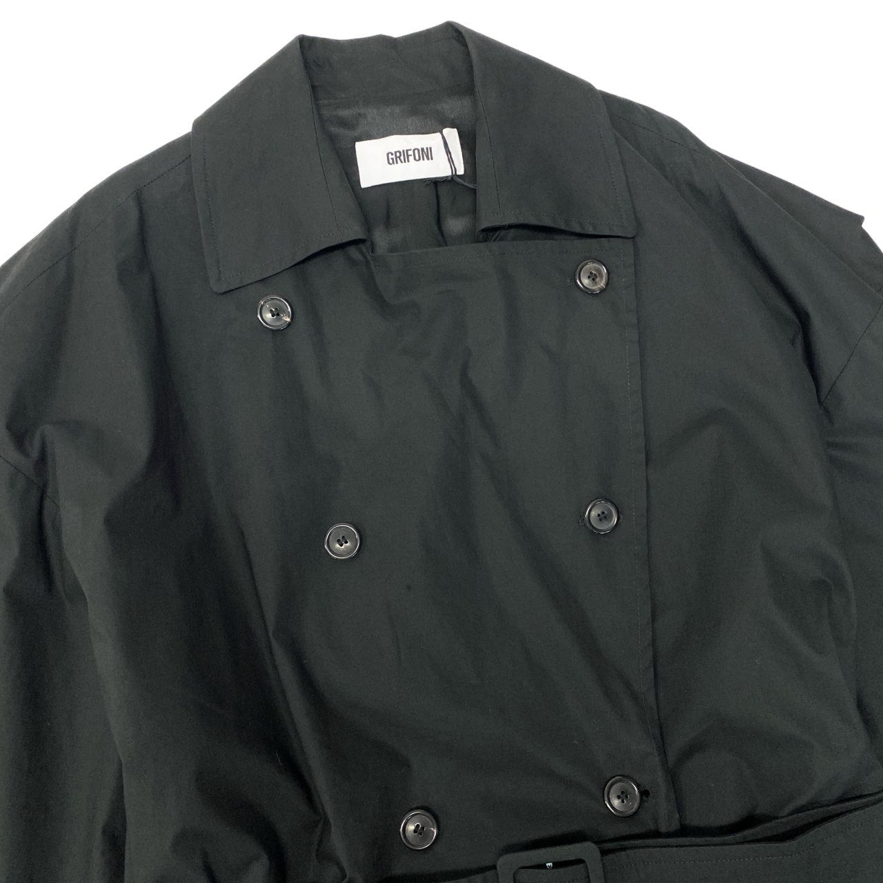 12c7 【未使用】定価8万円 GRIFONI グリフォーニ オーバートレンチコート サイズ38 ブラック レディース 女性用 コート AP STUDIOk02i