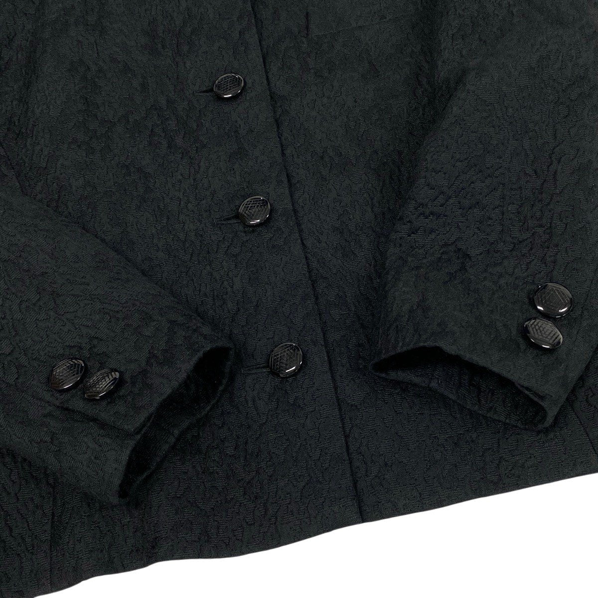 Ee28 Christian Dior クリスチャンディオール ジャガード セットアップスカート ノーカラージャケット フォーマル シルクウール混 サイズ9 ブラック レディースu02t
