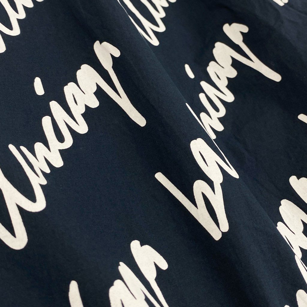 13l27【美品】BALENCIAGA バレンシアガ 長袖シャツ コットンシャツ 総柄 32サイズ ネイビー ホワイト コットン100％ ユニセックスk02i