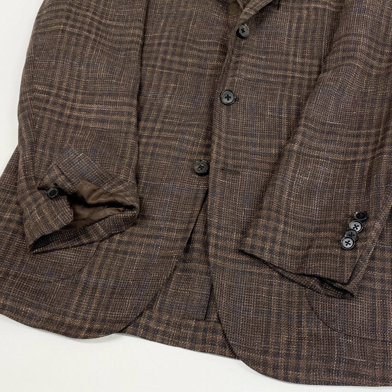 7L12 RING JACKET MEISTAR リングヂャケット マイスター テーラードジャケット サマージャケット ブレザー 46 ブラウン チェック メンズ 男性用u02t