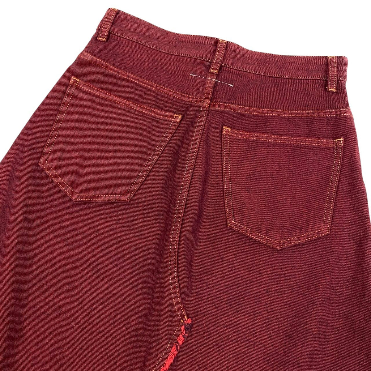 i18 【美品】MM6 MAISON MARGIELA デニムスカート スリットスカート イタリア製 40サイズ バーガンディー コットン100％ レディース 女性用u02t
