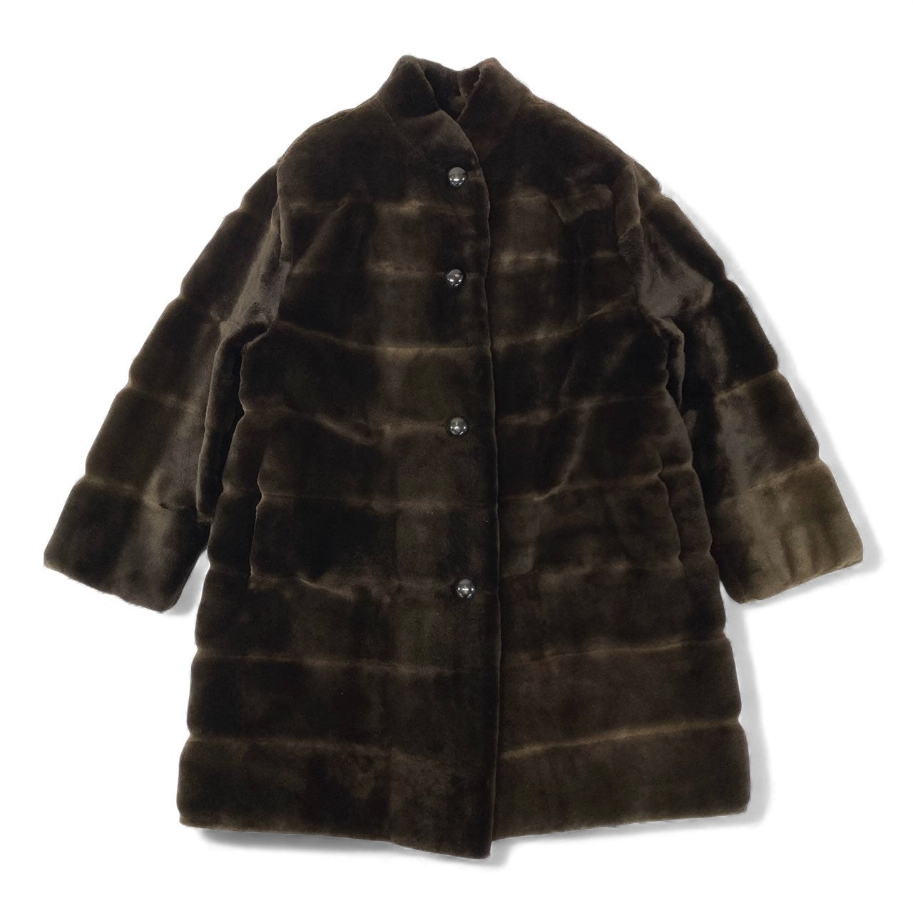 72L9 VALENTINO ヴァレンティノ × MITSUKOSHI 三越 シェアードミンク ロングコート サイズF ブラウン 最高級本毛皮 MINK FURt18r