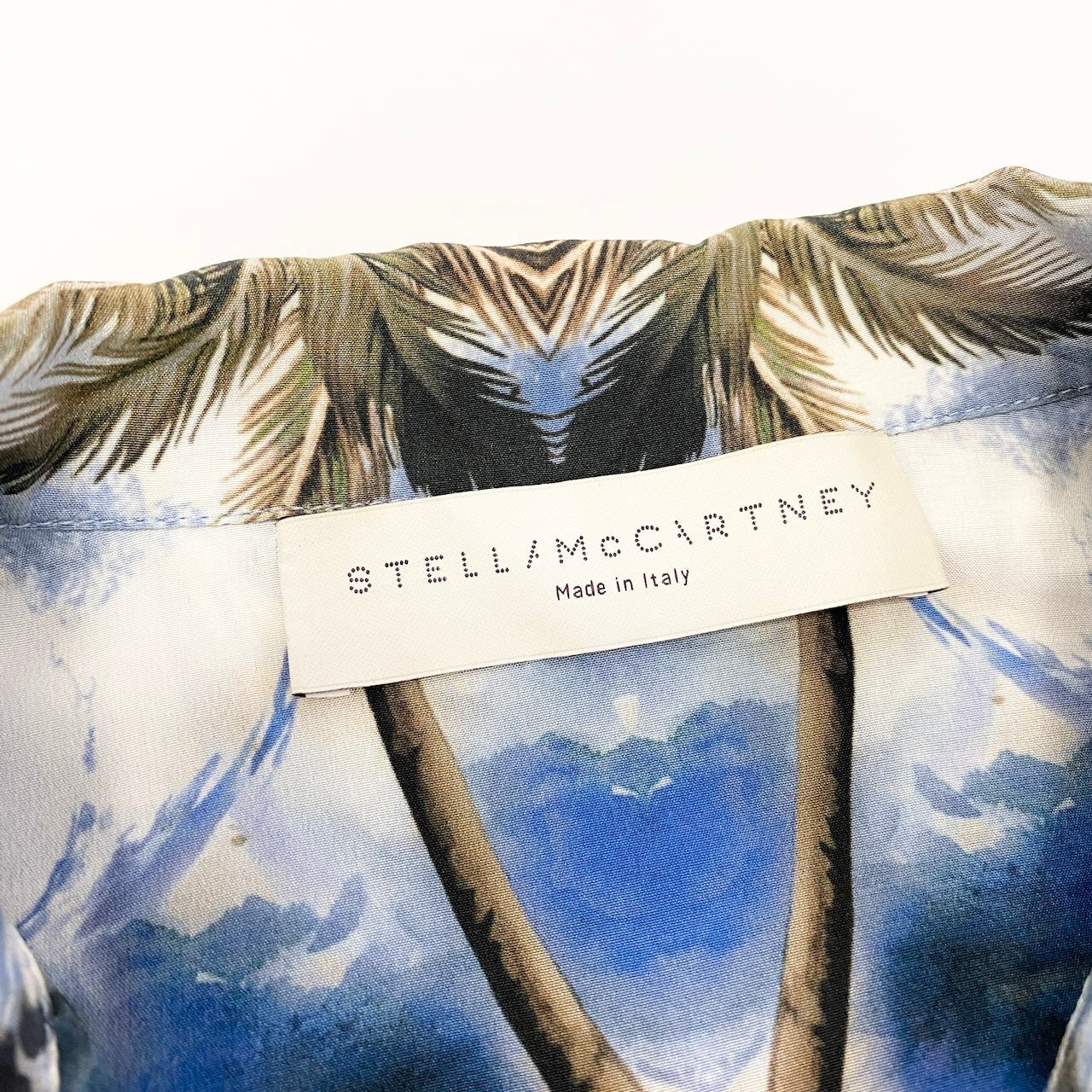 Ad15 STELLA McCARTNEY ステラマッカートニー シルクアロハシャツ Silk Aloha Shirt サイズ38 ブルー 画像参照 イタリア製t18r