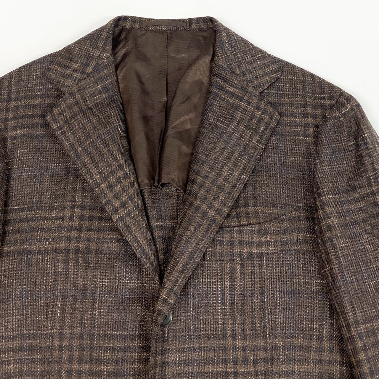 7L12 RING JACKET MEISTAR リングヂャケット マイスター テーラードジャケット サマージャケット ブレザー 46 ブラウン チェック メンズ 男性用u02t