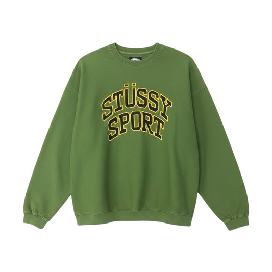 92h3 STUSSY ステューシー SPORT 刺繍スウェット トレーナー サイズL オリーブグリーン ストリートt18r