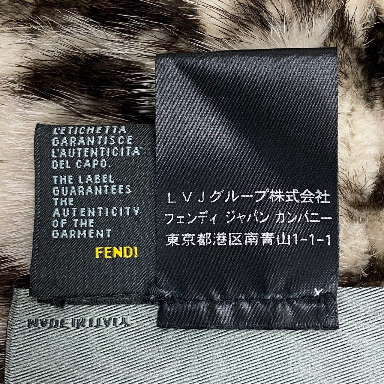 70b9 FENDI フェンディ レオパード柄染めミンク カシミヤ100％ リバーシブル ミンクコート 毛皮コート 40 ミンク カシミア レディースta1