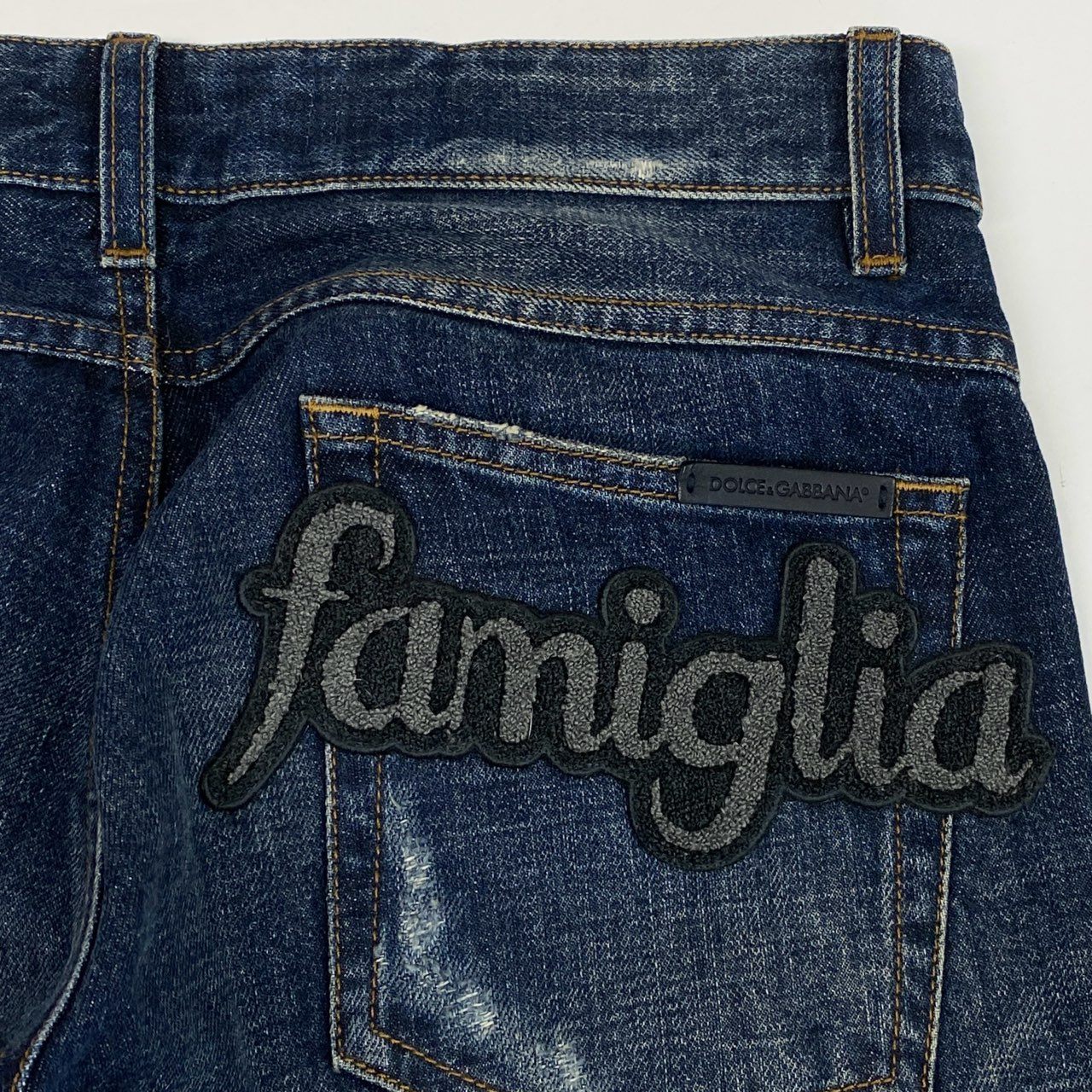 85L19 DOLCE&GABBANA DENIM ドルチェアンドガッパーナ 14GOLD デニムパンツ ダメージデニム ジーンズ イタリア製 メンズ 紳士服 G6IALD 44 インディゴブルー コットン100％k02i