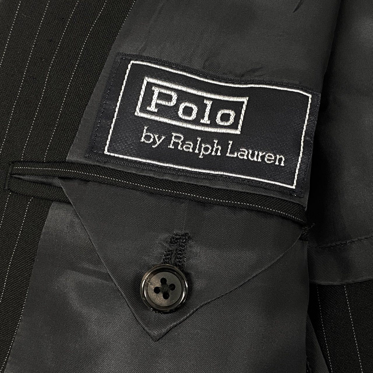 6h29 POLO RALPH LAUREN ポロ ラルフローレン セットアップスーツ ストライプ テーラードジャケット スラックスパンツ  三角タグ 80s~90s 38 部落 ウール メンズ フォーマル ビジネスo07t