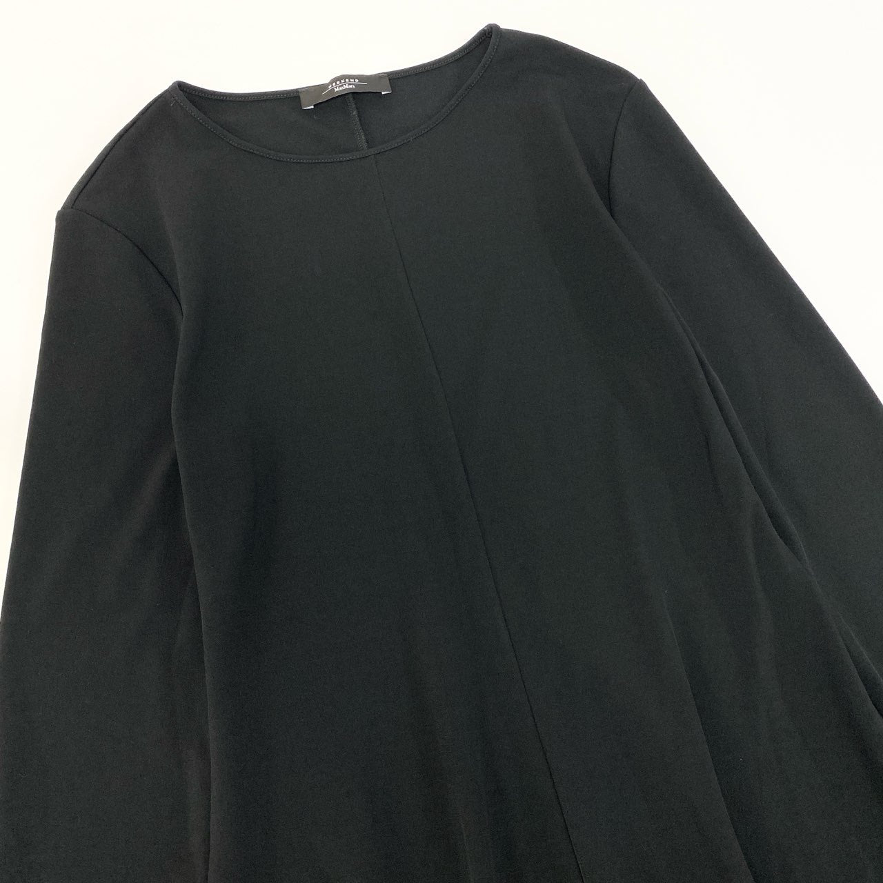 60c6 【美品】WEEKEND MaxMara ウィークエンド マックスマーラ 2025年 長袖ワンピース 膝丈 フレアワンピース Lサイズ ブラック レディース 女性用u02t