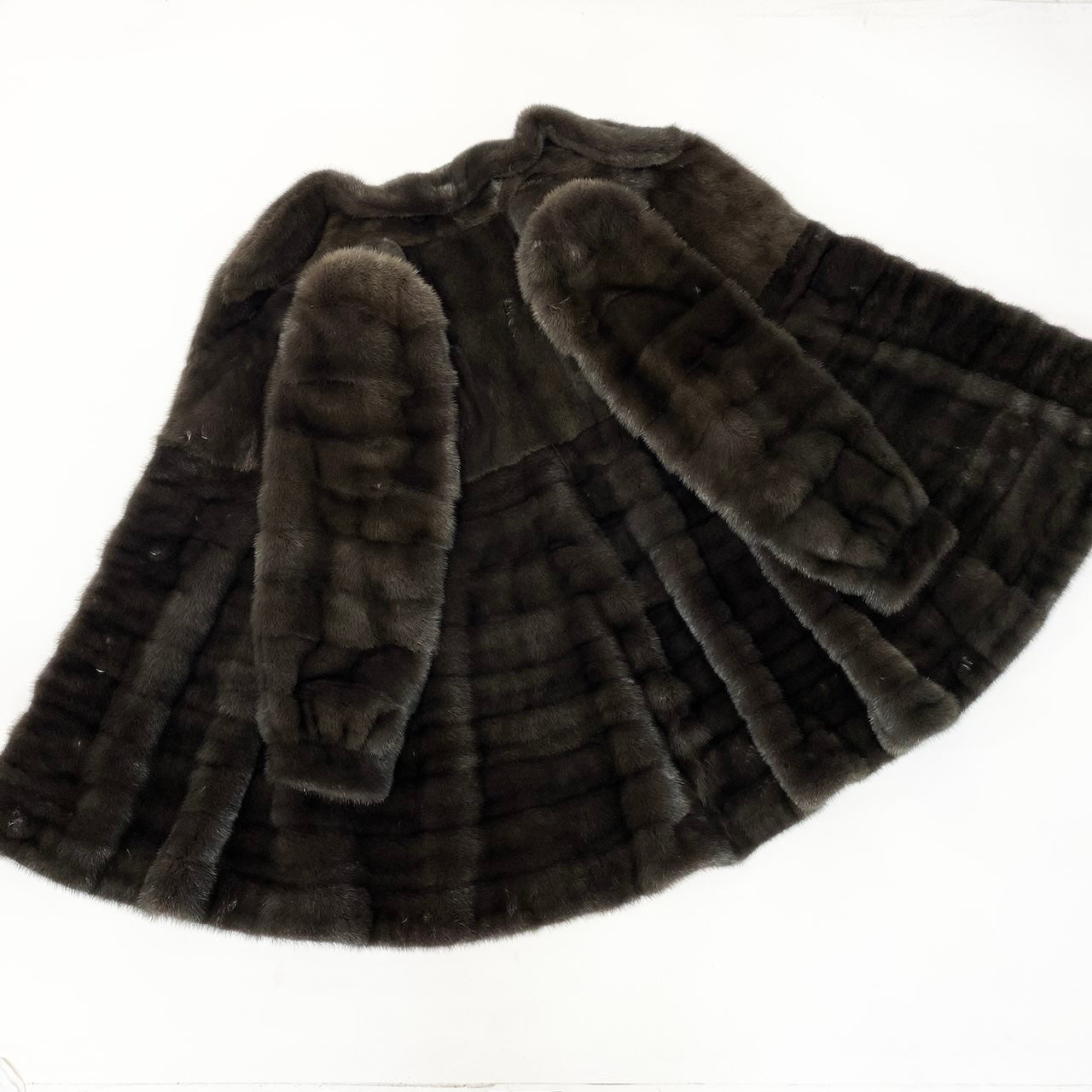 14d13 Genuine Fur SAGA MINK サガミンク 金サガ ミンクファー ロングコート サイズF ブラウングレー 最高級本毛皮 Mink Fur Long Coatt18r