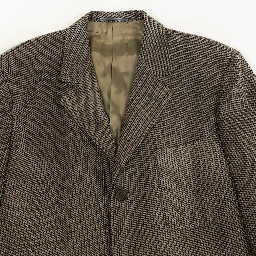 23L22 【美品】Ermenegildo Zegna エルメネジルドゼニア テーラードジャケット ツイードジャケット シングルジャケット イタリア製 50サイズ カーキ メンズo07t