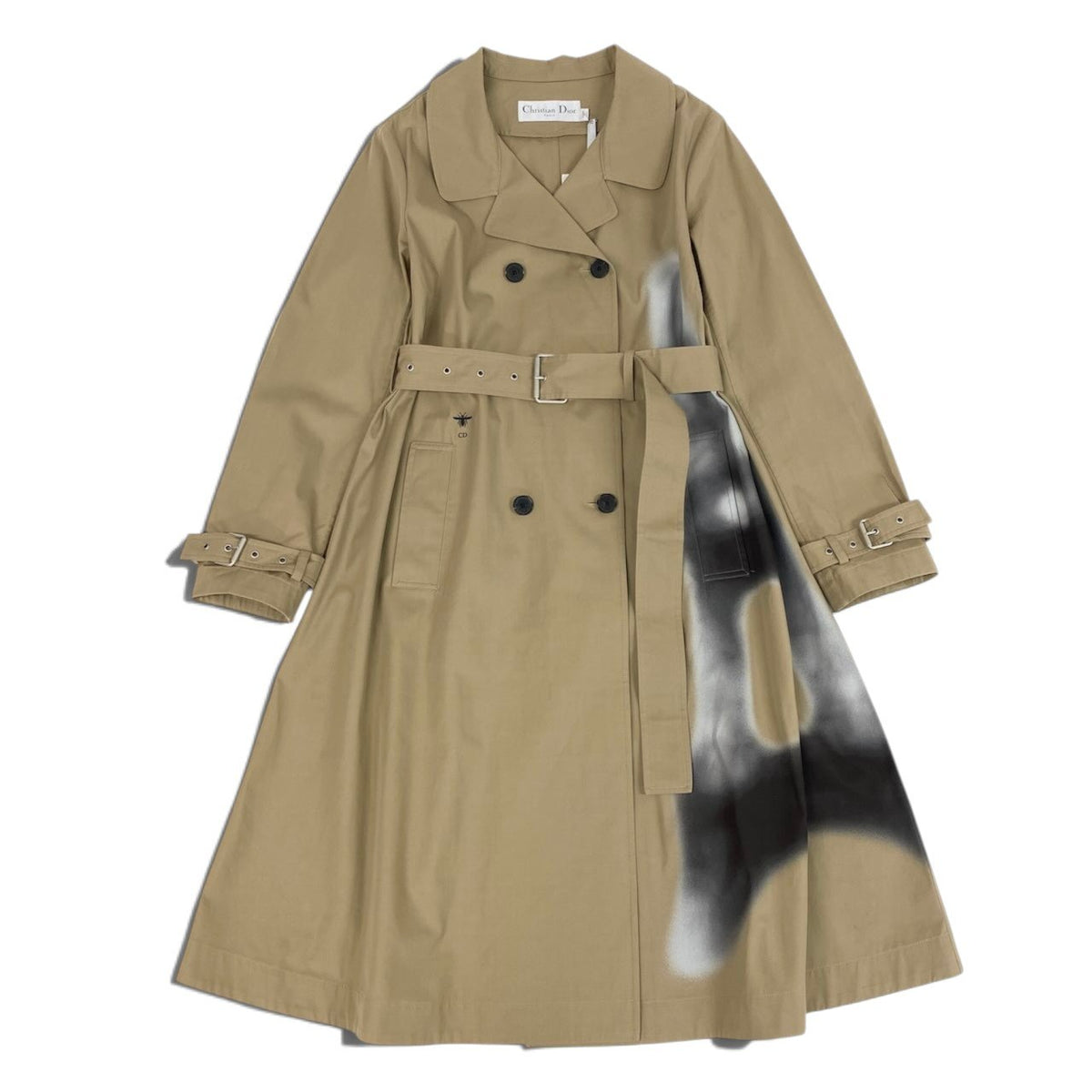 i21 【美品】Christian Dior 2024SS ラ・トゥール・エッフェルト トレンチコート 427M13A3995 42サイズ ベージュ コットン100％ レディース 女性用k02i