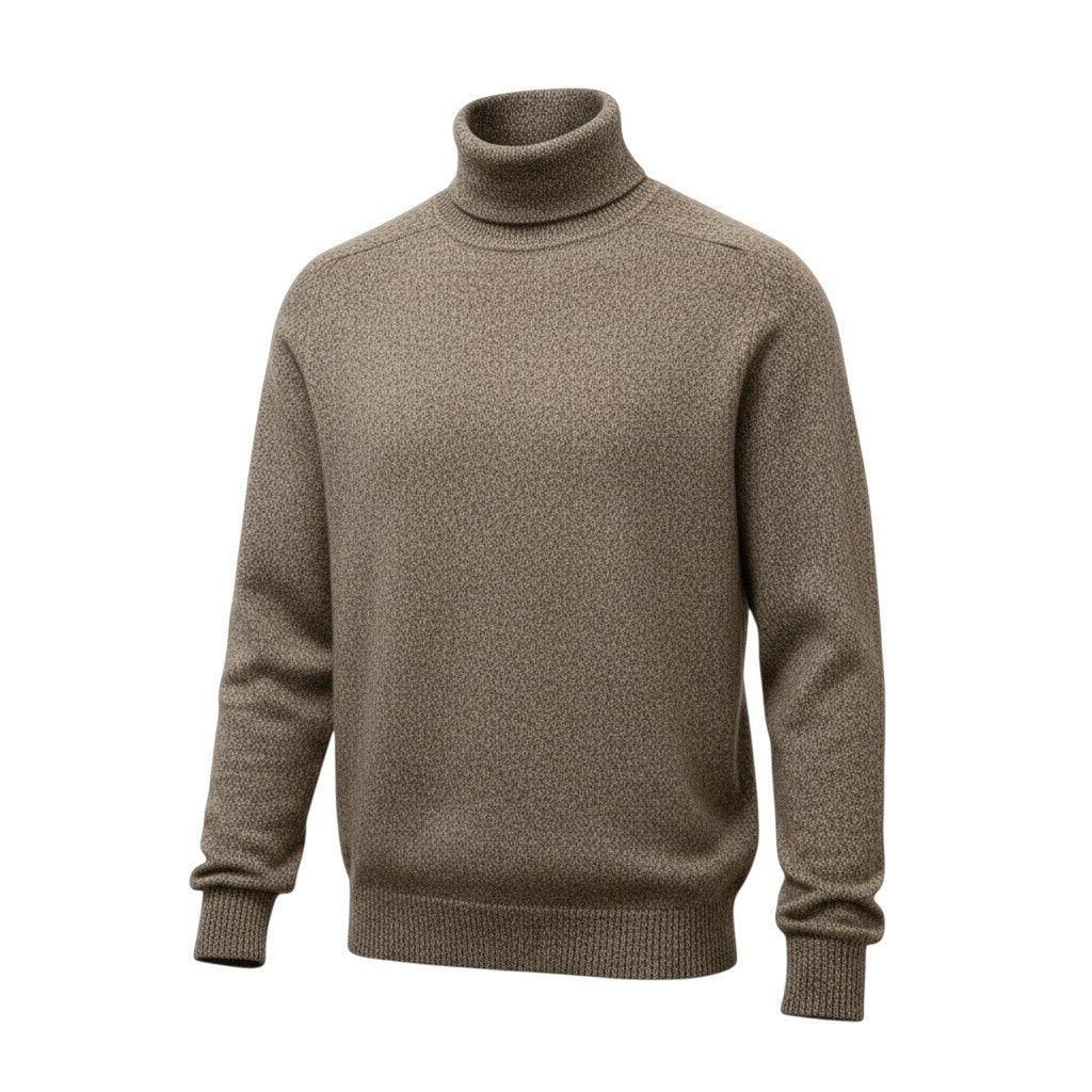 76a28 【新品保管品】GOBI ゴビ カシミヤハイネックニットセーター カシミア トップス モンゴル製 Lサイズ ブラウン カシミヤ100％ メンズ 男性用u02t