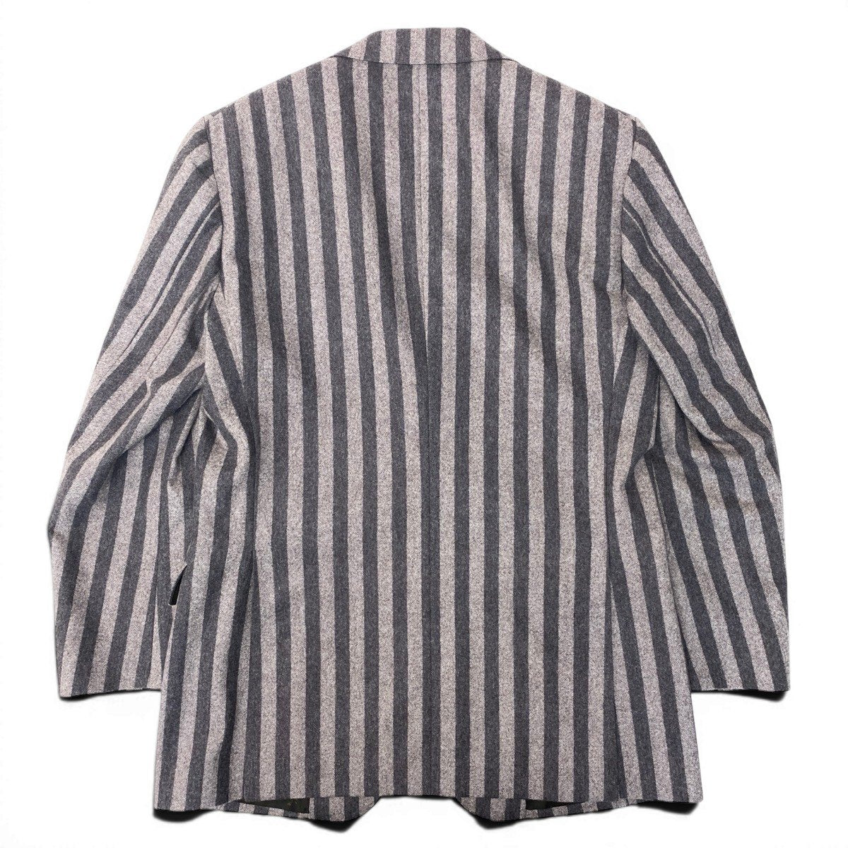 86f16【美品】Salvatore Ferragamo サルバトーレフェラガモ テーラードジャケット ウールジャケット ストライプ イタリア製 50サイズ ブラウン系 ウール100％ メンズ 男性用u02t