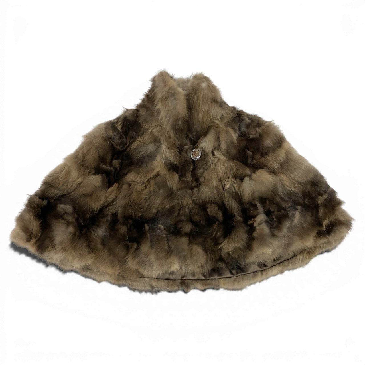 38a15 ロシアンセーブルファー ケープ ポンチョ Size M～L ブラウン 最高級毛皮 Russian Sable Cape Coatt18r