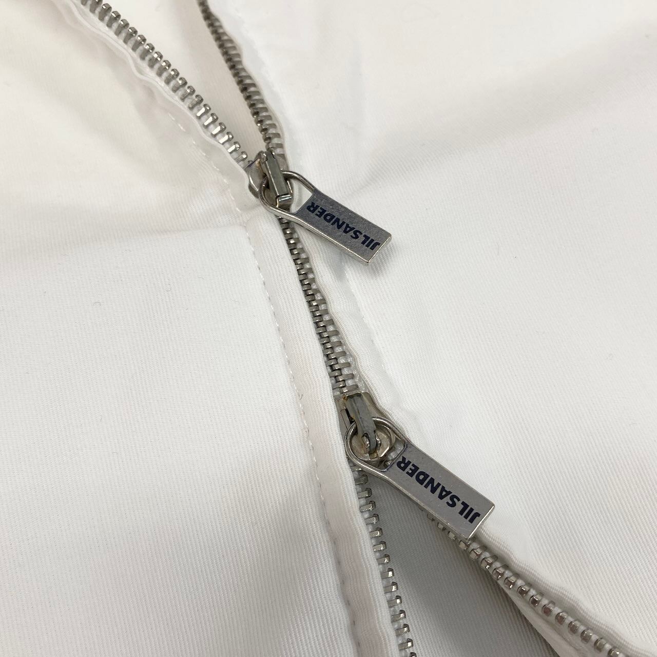 23e14 JIL SANDER ジルサンダー ジップアップ フーディ ベスト ジャケット イタリア製 34 ホワイト コットン レディースo07t