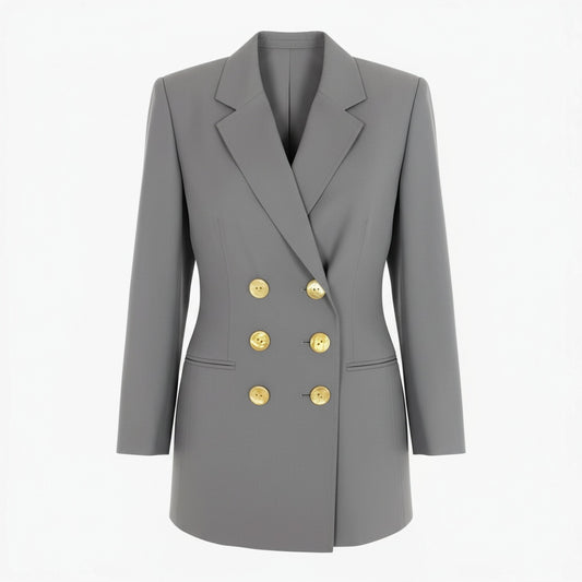 39b10 Christian Dior クリスチャンディオール ヴィンテージ シェルボタン テーラードジャケット 11サイズ グレー ウール100％ レディース 女性用k02i