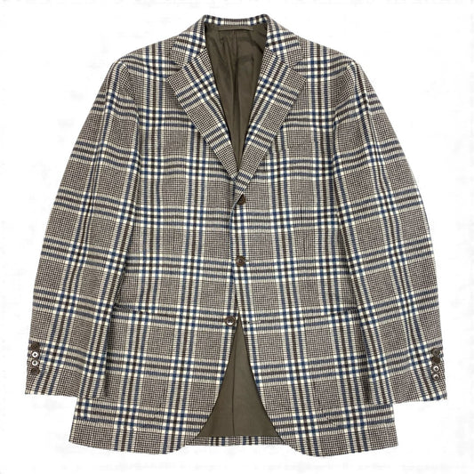 27L12 《美品》 BEAMS F ビームスエフ テーラードジャケット ウールジャケット ブレザー 95 アイボリー ブラウン ウール メンズ 男性用u02t