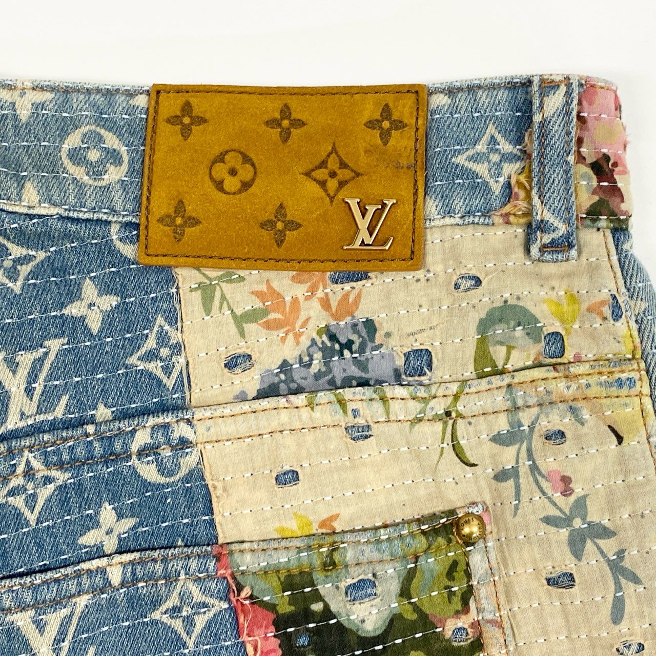 Ia15 LOUIS VUITTON ルイヴィトン RM222 2022AW Destroy Carpenter  Bell Bottom モノグラム デニムパンツ サイズ30 メンズ カーペンカーボトムk02i