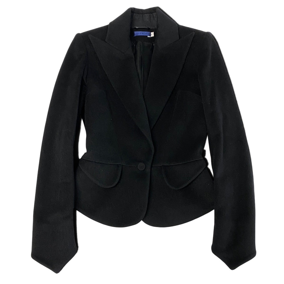 Ej22【極美品】GIVENCHY ウールジャケット テーラードジャケット フランス製 36サイズ ブラック アンゴラ100％ レディース 女性用k02i