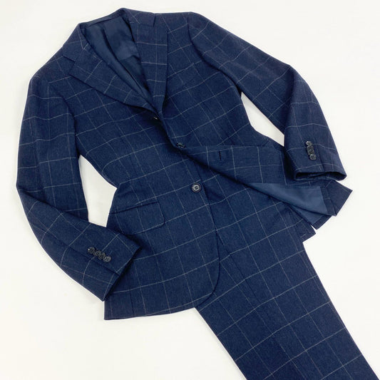 87f24 《美品》 RING JACKET リングヂャケット × guji グジ カシミヤブレンド セットアップ スーツ 42 ネイビー Zegna ゼニア生地 フォーマル ビジネス