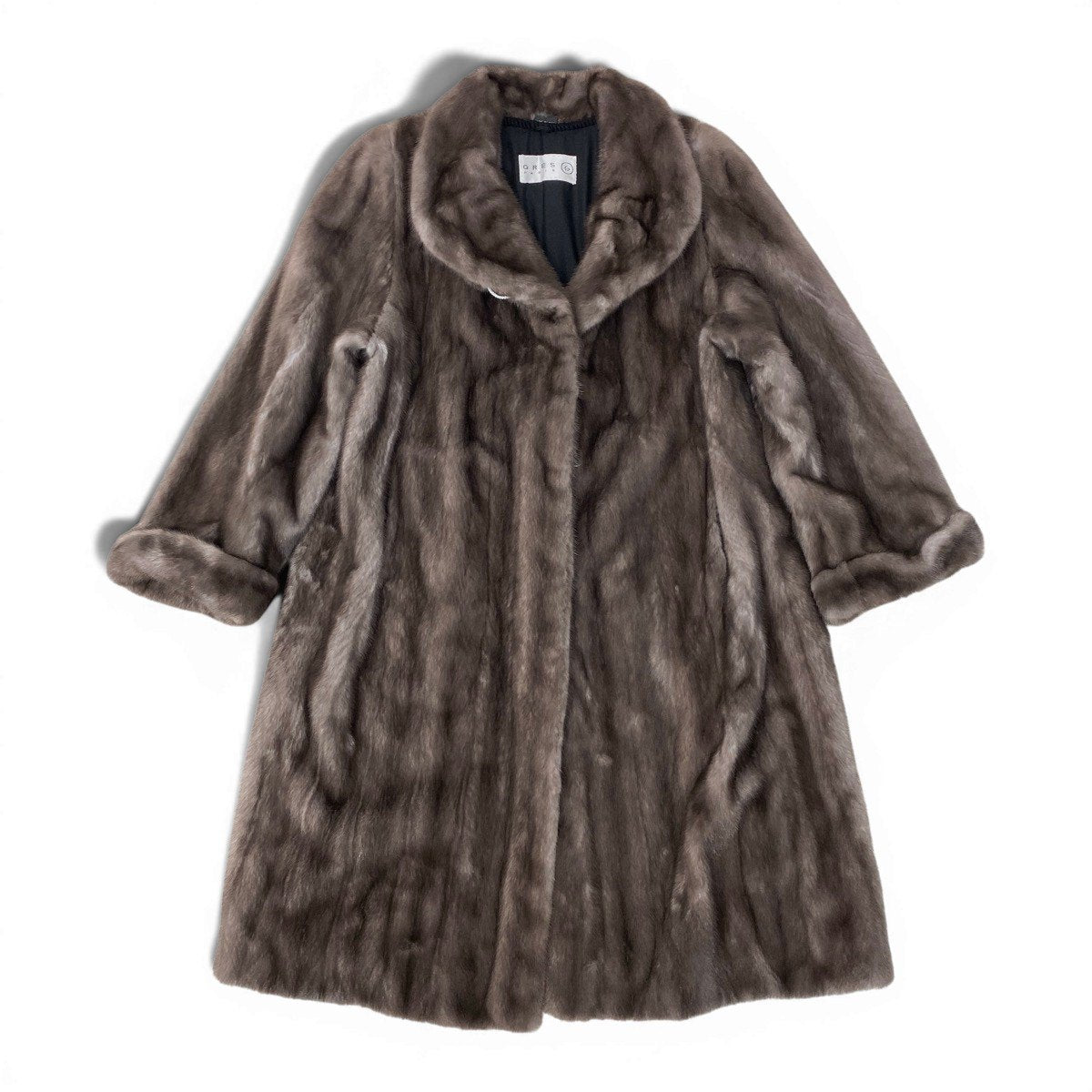 91h8 GRES グレ × SAGA MINK サガミンク ブルーアイリス ミンクファー ロングコート F グレー 最高級本毛皮 Blue Iris Mink Fur Long Coatt18r
