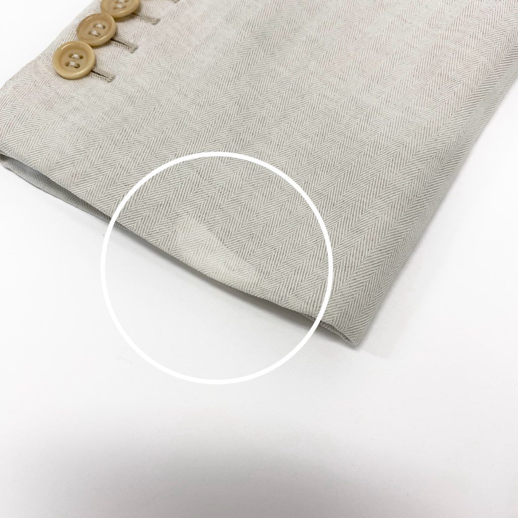 40l25 ORAZIO LUCIANO オラッツィオルチアーノ テーラードジャケット サマージャケット ブレザー 44 ホワイト ヘリンボーン コットンリネン メンズ ビームス購入u02t