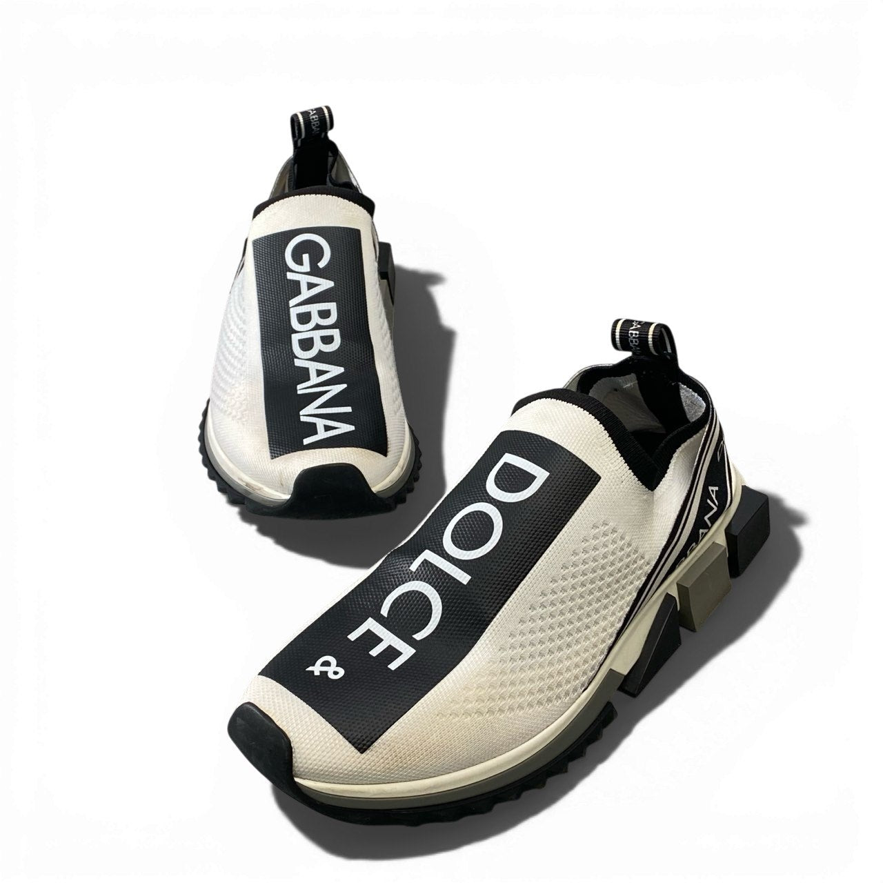 2a5 DOLCE&GABBANA ドルチェアンドガッパーナ ソレント ロゴ ニットスニーカー ロートップスニーカー シューズ ホワイト ブラック メンズk02i