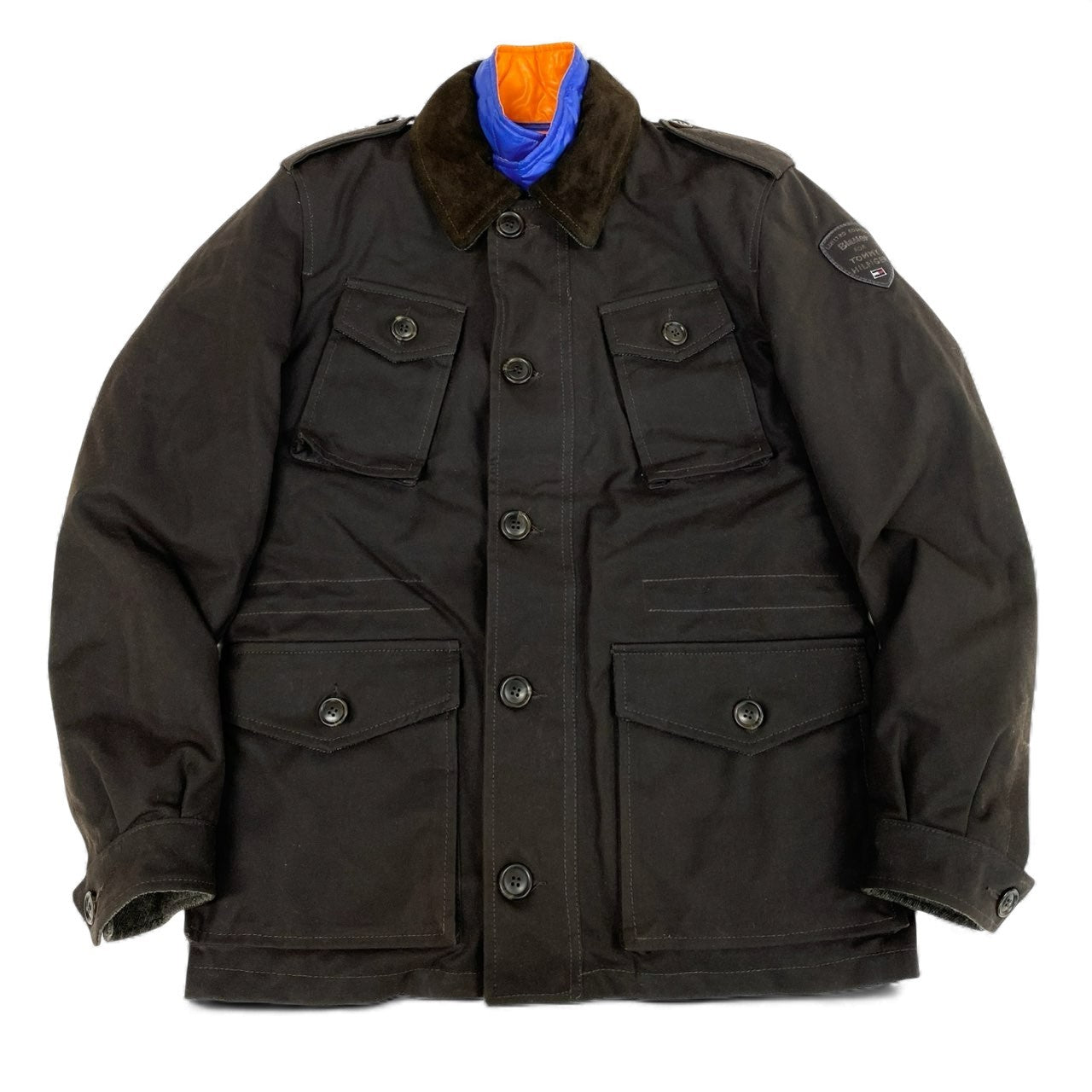 49L9 《200着限定品》 TOMMY HILFIGER トミーヒルフィガー Limited Edition 159/200 MILLERAIN オイルドジャケット ベスト付 S ブラック Blauer ブラウラー イタリア製t18r