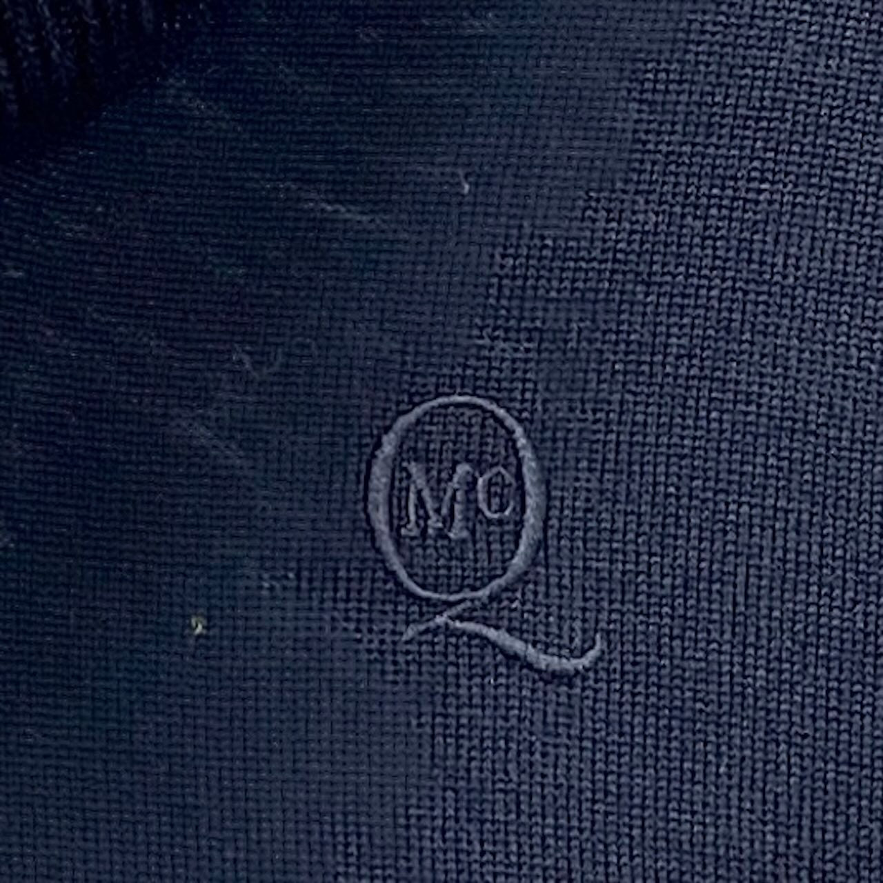 85g5 Alexander McQueen アレキサンダーマックイーン プルオーバーニットセーター タートルネック トップス イタリア製 XSサイズ ネイビー ウール100％ メンズ 男性用u02t