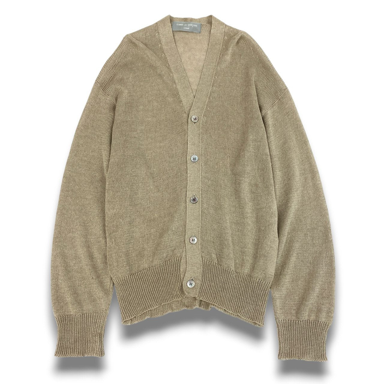 28b20 COMME des GARCONS HOMME コムデギャルソンオム 1994 田中オム サマーニットカーディガン トップス 表記無し ベージュ リネン 90su02t