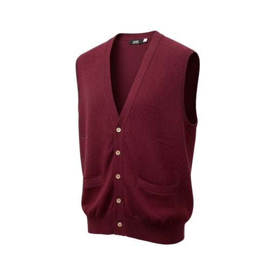 62a28 【新品保管品】GOBI ゴビ カシミヤニットベスト カシミア トップス モンゴル製 Lサイズ ボルドー カシミヤ100％ メンズ 男性用u02t