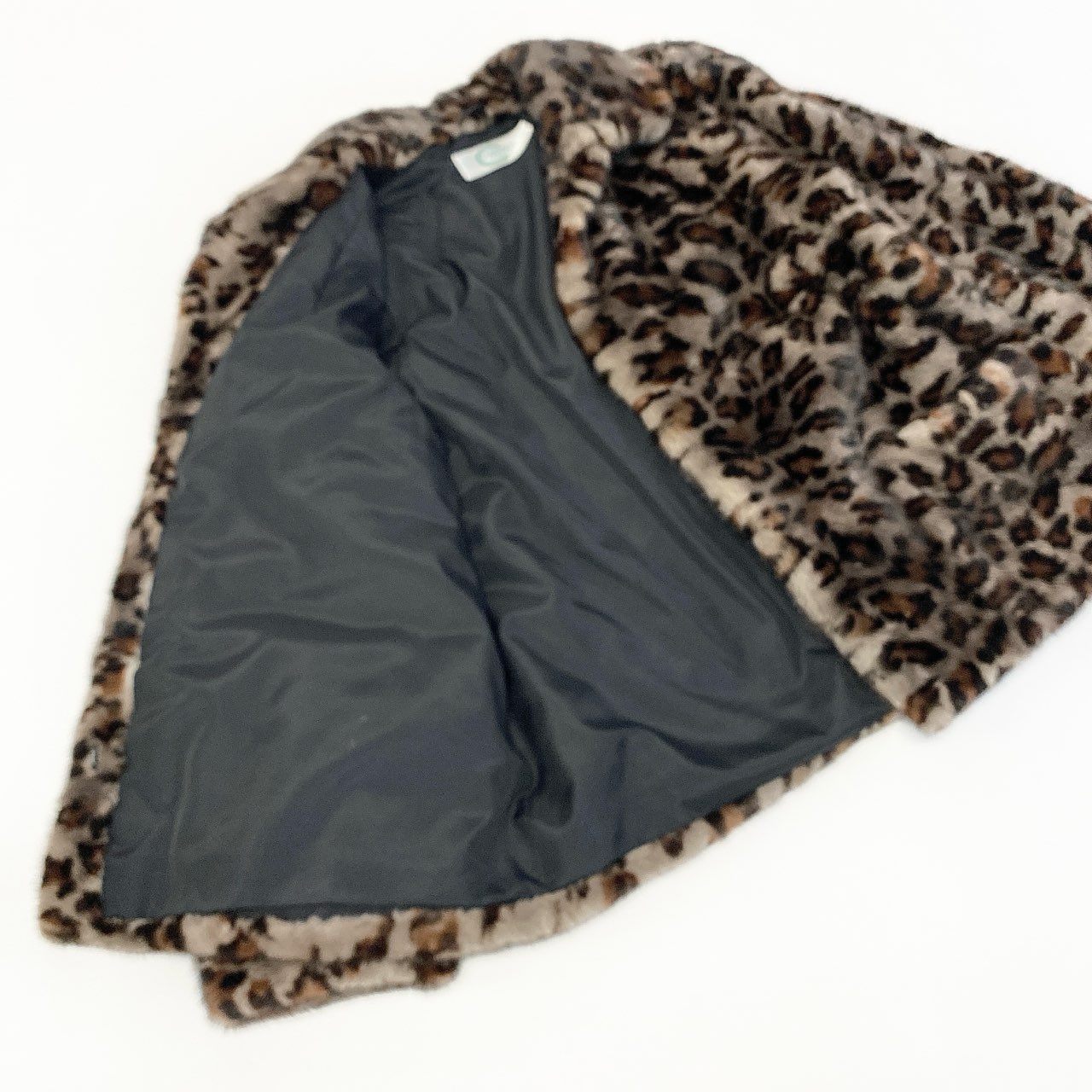 81a24 《希少》 CARVEN PARIS カルヴェン 染めミンク ミンクコート ハーフコート ジャケット FREE レオパード模様 ミンクファーt18r