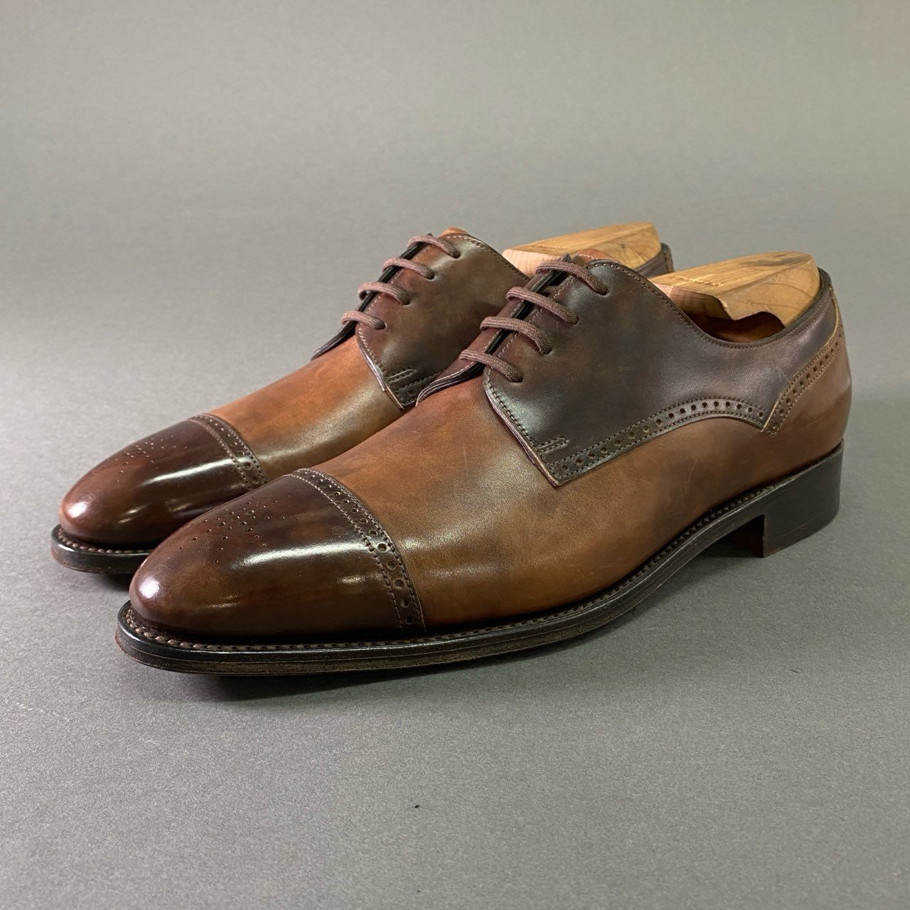 3a17 JOHN LOBB ジョンロブ BRAKLEY ブラックリー PARISAIN BROEN 外バネ メダリオン ドレスシューズ 7E ブラウン レザー LAST7000 英国製