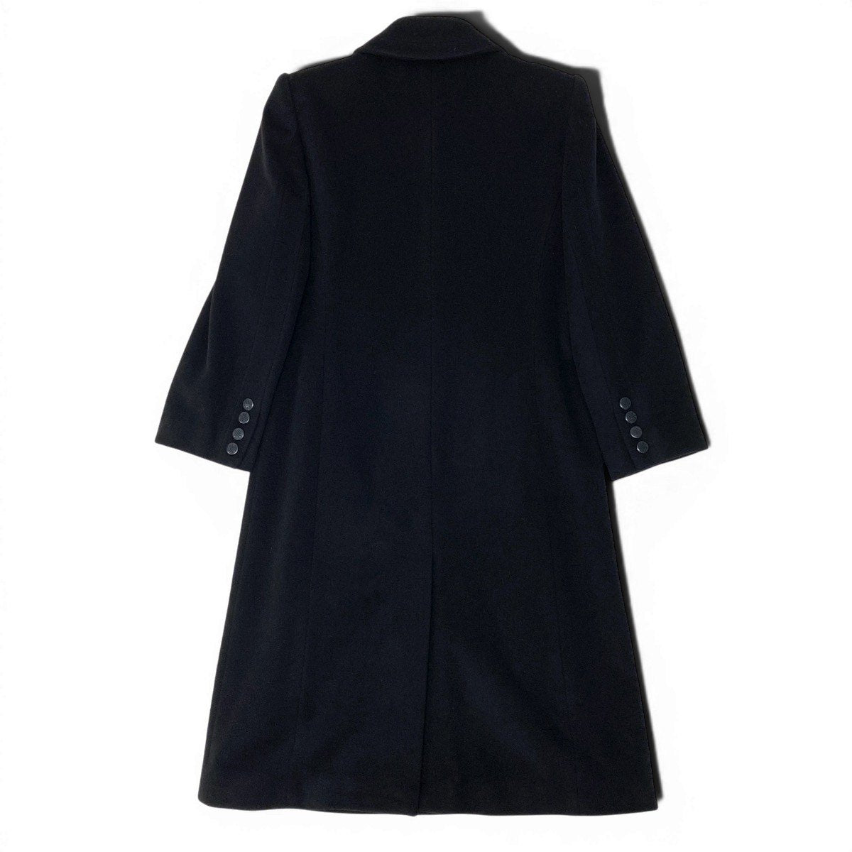 2g14 GIVENCHY ジバンシィ ステンカラーコート ロングコート ラム/カシミヤ混 サイズ42 ブラック レディースu02t