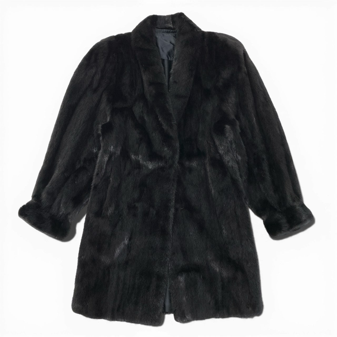11a27 ダークミンク ロングコート サイズF ブラック 本毛皮 Dark Mink Fur Long Coatt18r