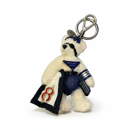 b16 PRADA プラダ ベアトリック スイミング キーリング キーホルダー ホワイト系 2008ta1