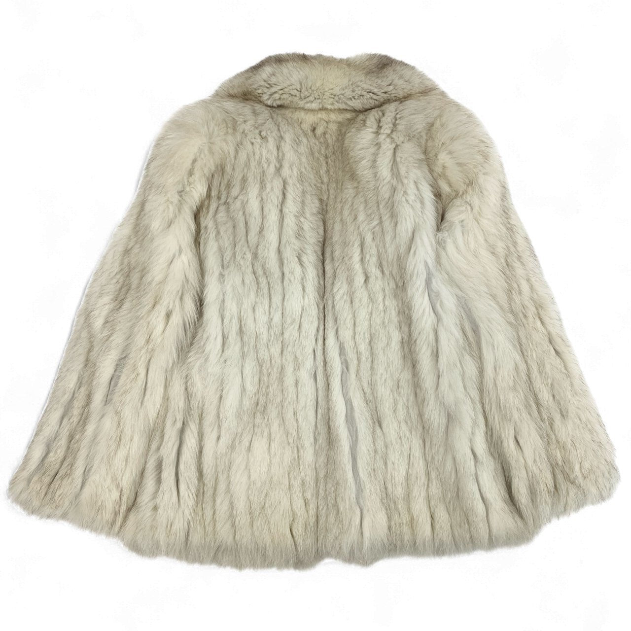 49k19 SAGA FOX サガフォックス 銀サガ ブルーフォックス ファーコート ホワイト 本毛皮 FOX FUR リアルファーt18r